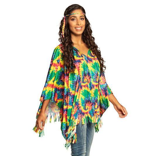 Hippie-poncho met bijpassende hoofdband