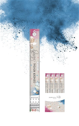 Powder shooter gender reveal blauw (40 cm)