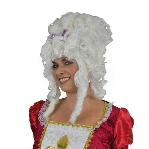 Pruik Marie Antoinette wit