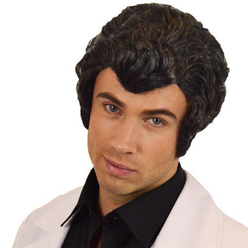 Pruik Elvis met kuif zwart