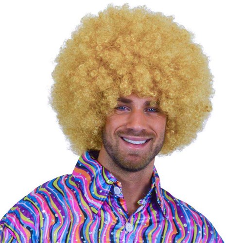 Pruik super afro blond