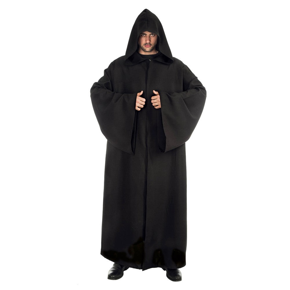 Zwarte riddercape met capuchon