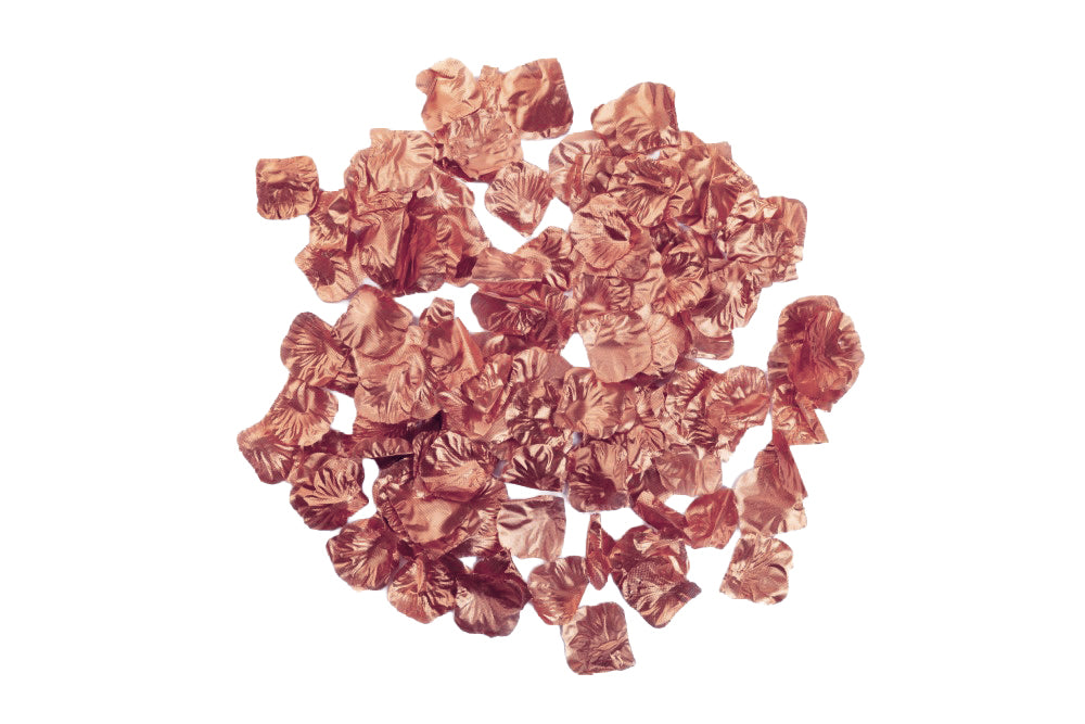 Rozenblaadjes in roségoud metallic, verpakking van 144 stuks