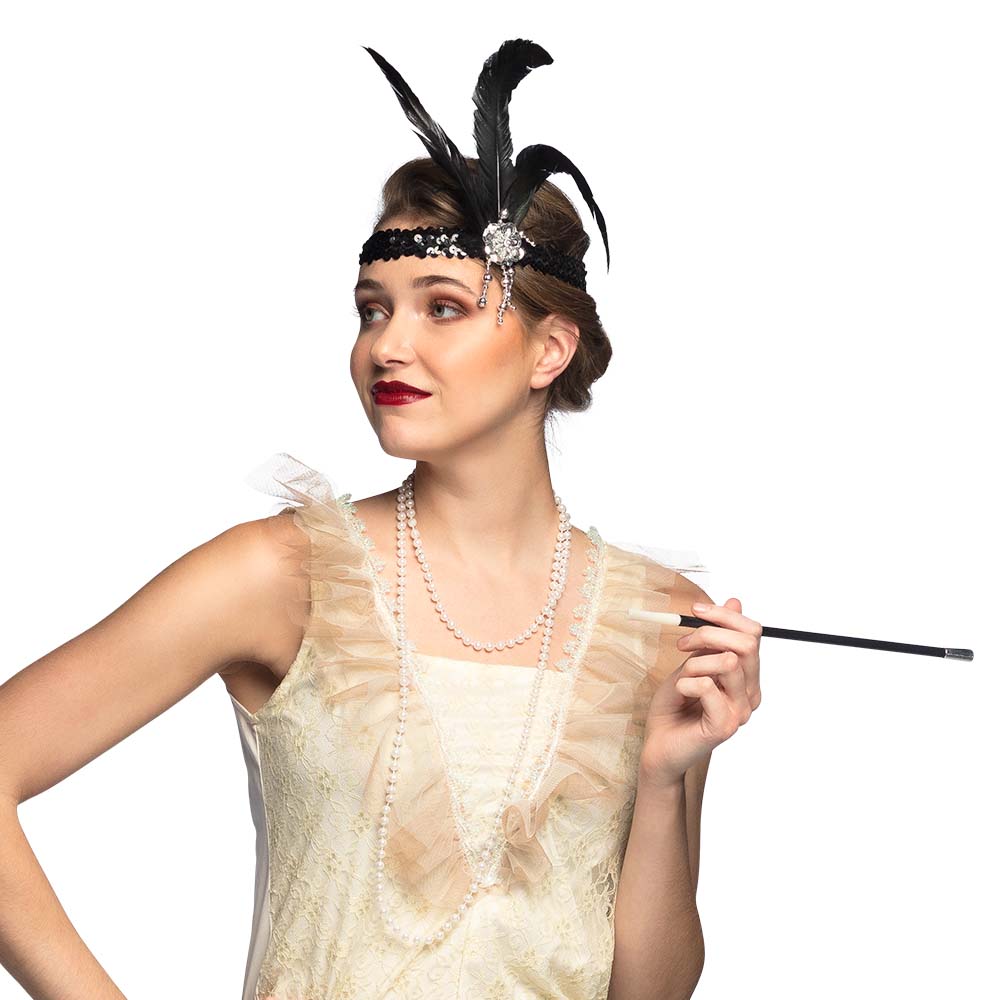 Set Flapper met hoofdband, ketting en sigarettenhouder - foto 2