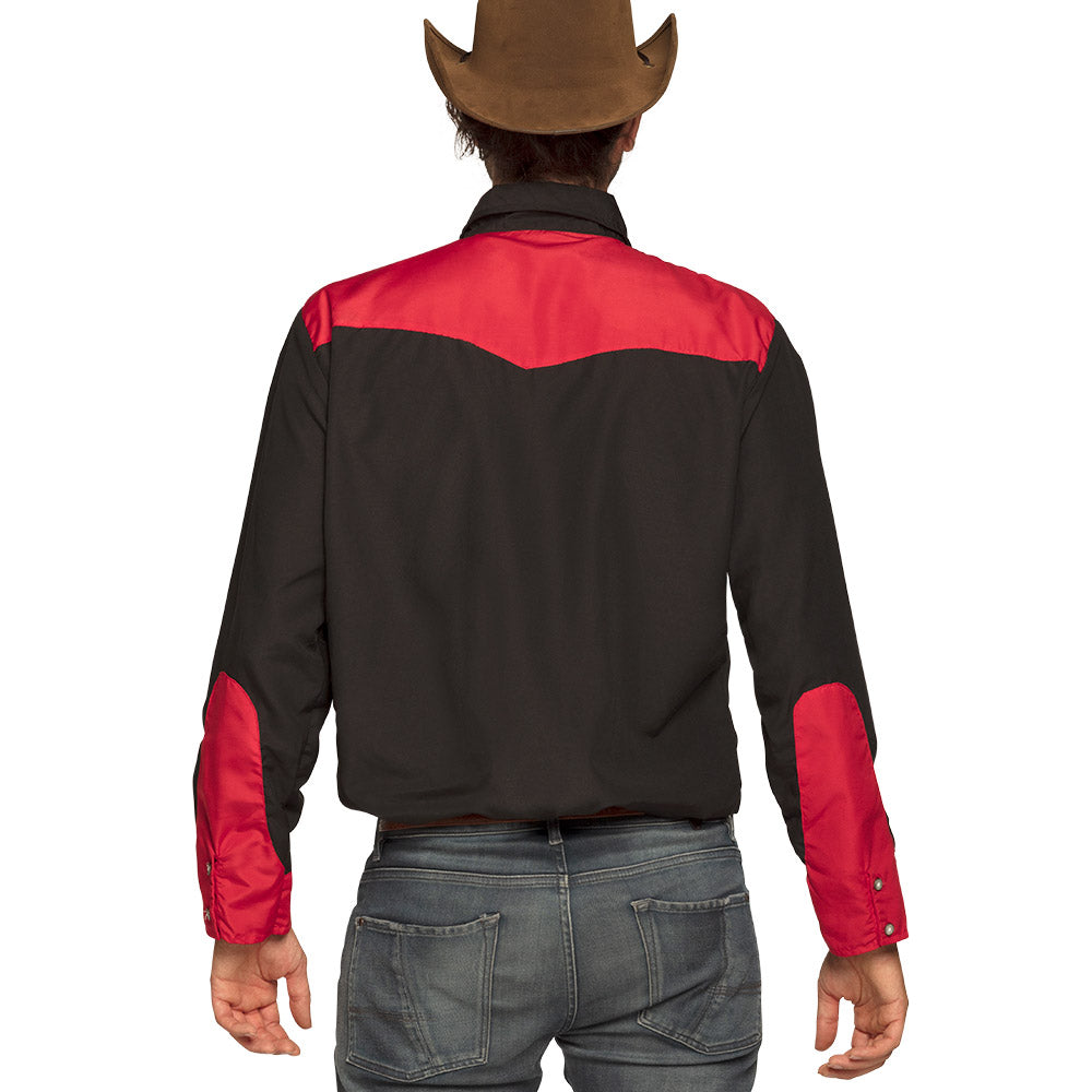 Geruit western-overhemd in zwart met rood - foto 5