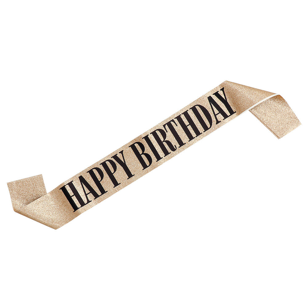 Gouden sjerp met tekst Happy Birthday - foto 4