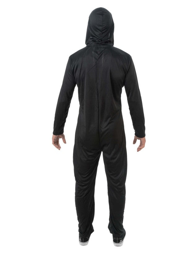 Zwarte overall met wit skeletprint - productfoto 2