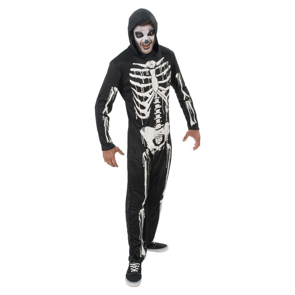Zwarte overall met wit skeletprint