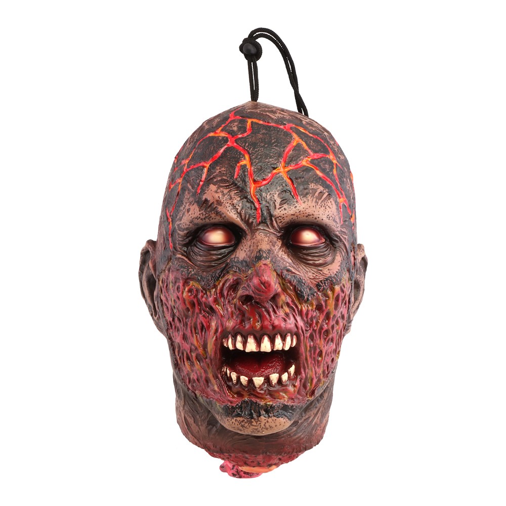 Hangend zombiehoofd verbrand