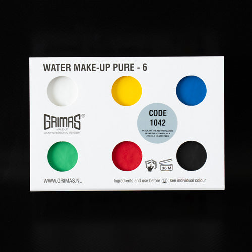 Grimas Water Make-Up Pure palet 6 kleuren - foto 2