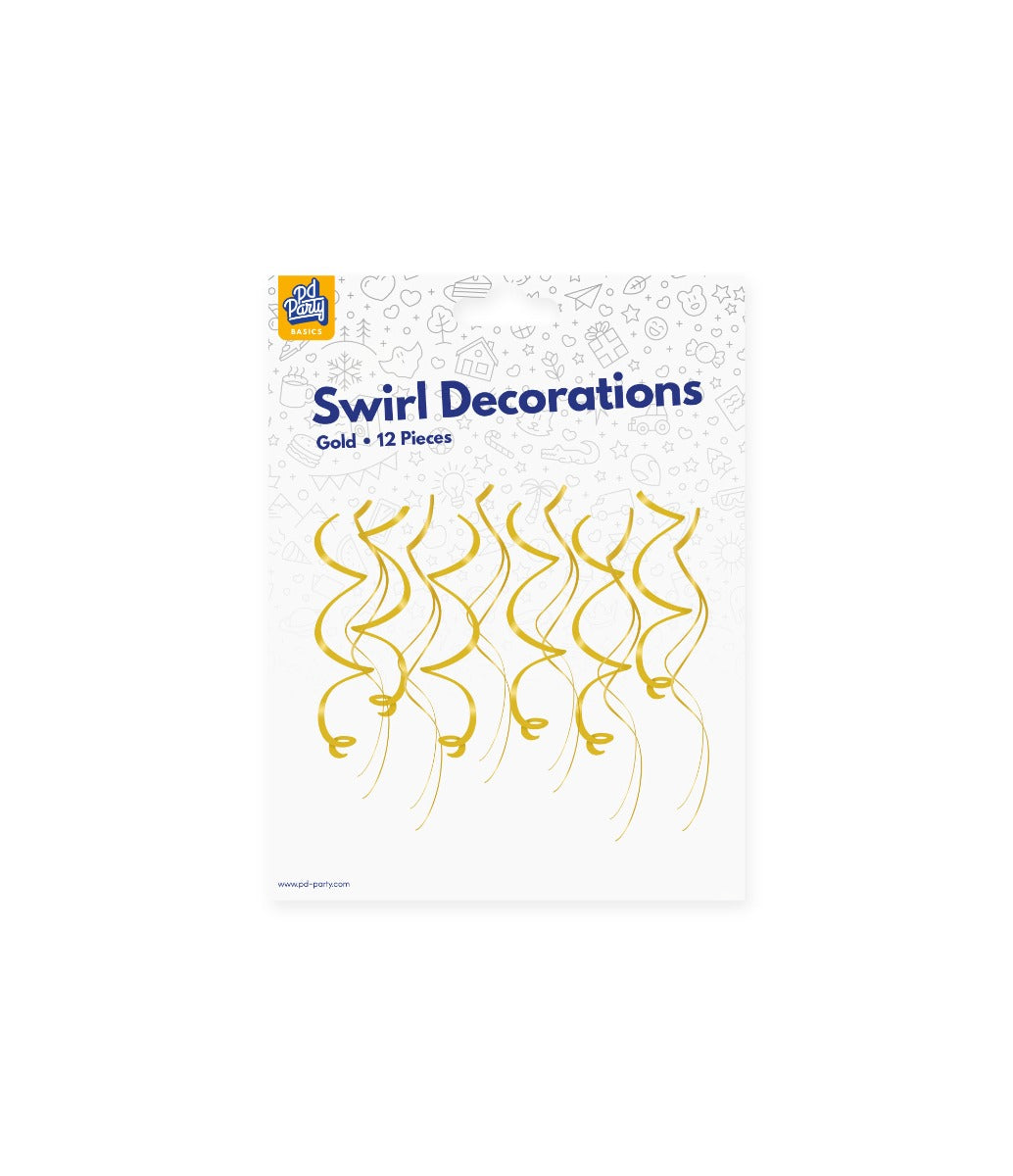 Hangdecoratie swirls goud 12 stuks, foto 2