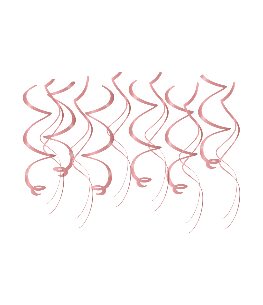 Hangdecoratie swirls roségoud 12 stuks