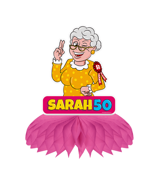 Tafeldecoratie Sarah 50 jaar honeycomb