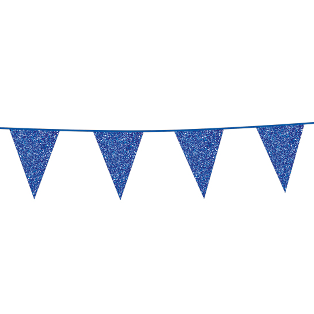 Vlaggenlijn Donkerblauw Glitter 6 meter