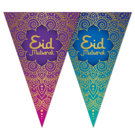 Vlaggenlijn Eid Mubarak – 6 meter (papier)
