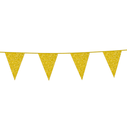 Vlaggenlijn Goud Glitter 6 meter