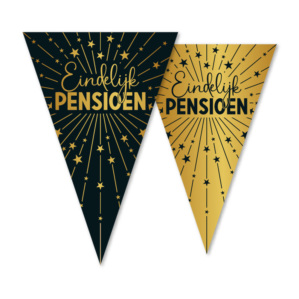 Vlaggenlijn Pensioen Goud/Zwart – 10 meter (Dubbelzijdig)