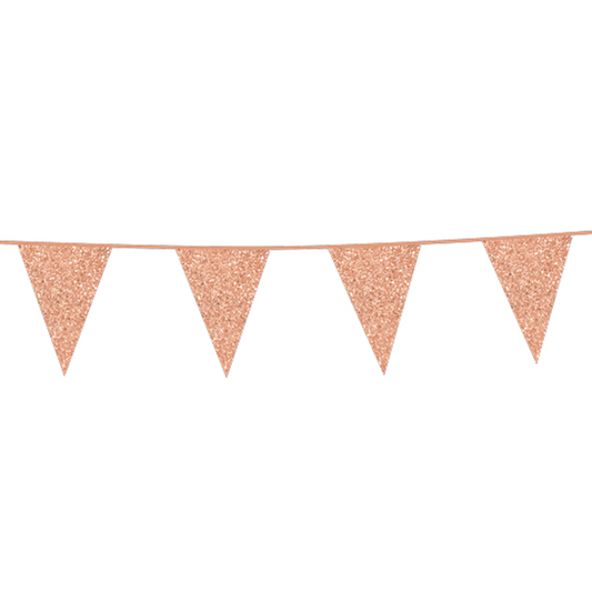 Vlaggenlijn Roségoud Glitter 6 meter