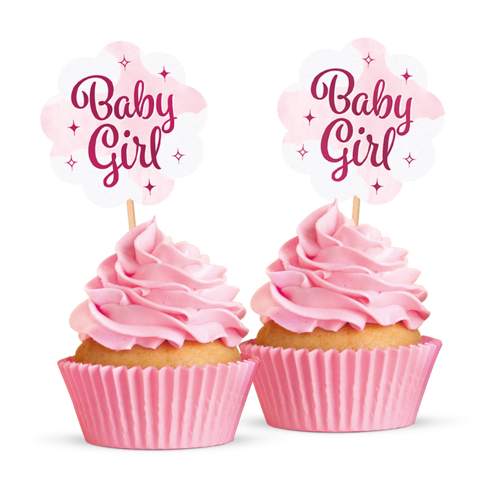 Vlagprikkers Baby Girl, 12 stuks
