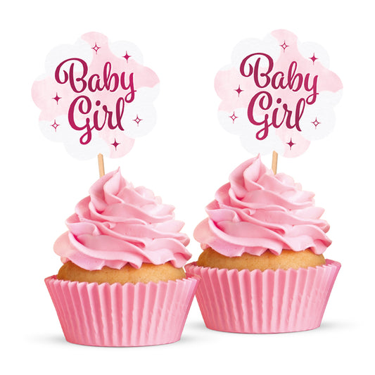 Vlagprikkers Baby Girl, 12 stuks