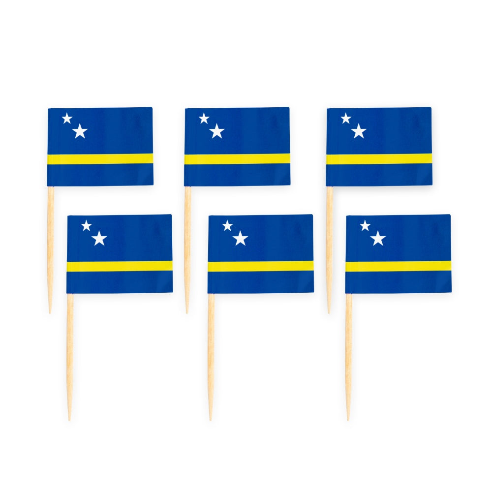 Cocktailprikkers met de vlag van Curaçao, 50 stuks — tweede productfoto