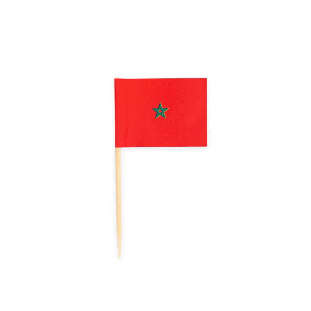 Cocktailprikkers met de vlag van Marokko, 50 stuks