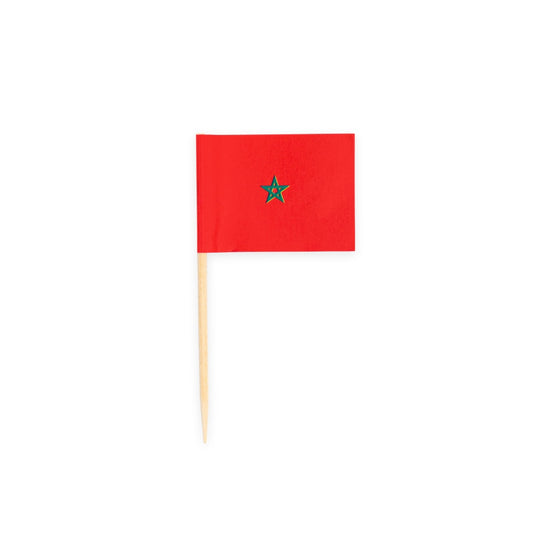Cocktailprikkers met de vlag van Marokko, 50 stuks
