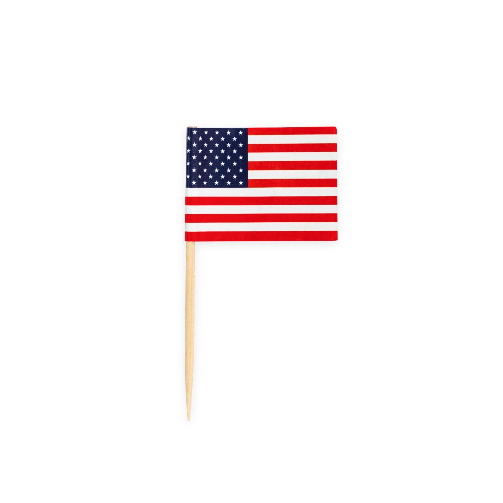 Cocktailprikkers met de vlag van USA, 50 stuks