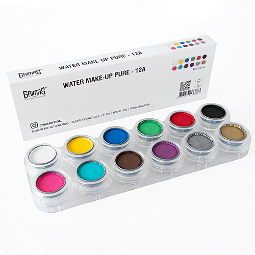 Grimas Water Make-Up Pure palet 12 kleuren (12A)