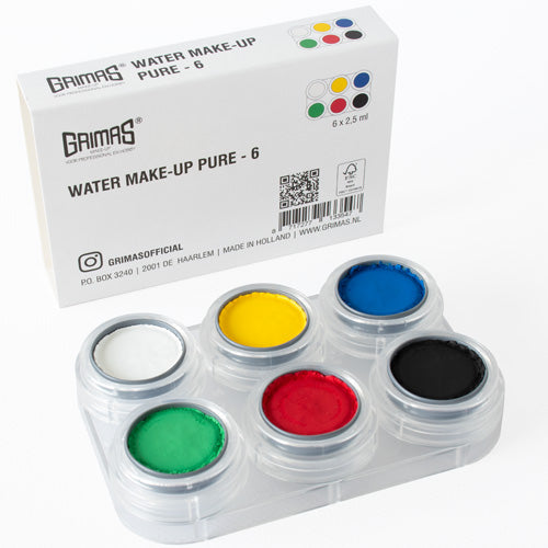 Grimas Water Make-Up Pure palet 6 kleuren