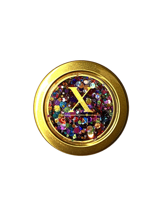 X-Sins Body Glitter Gel Dottie Rainbow, potje bonte glitterstippen