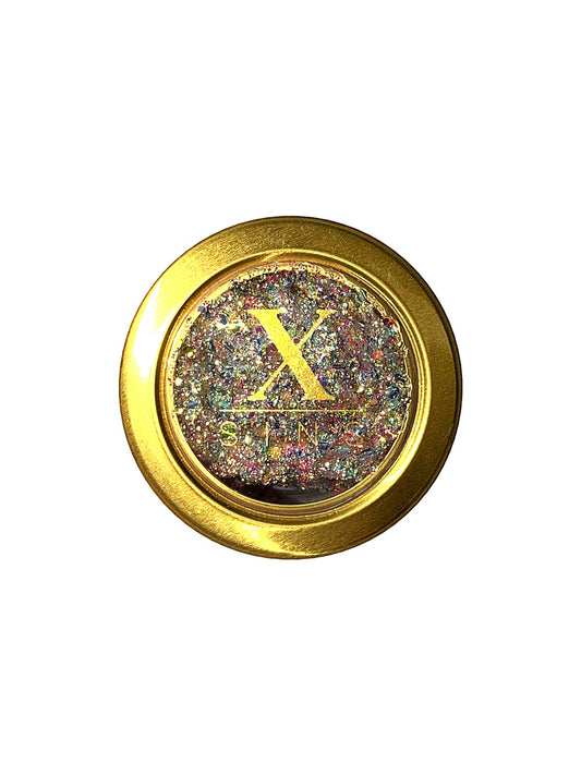 X-Sins Body Glitter Gel Mermaid White, potje zilverwitte glitter met regenboogglans