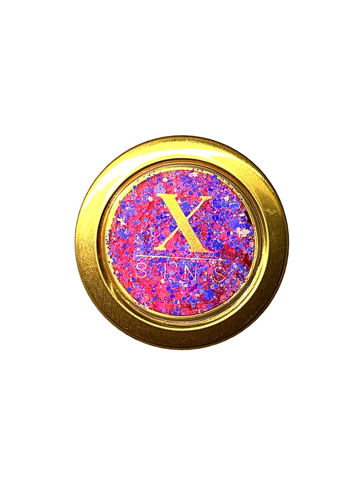 X-Sins Body Glitter Gel New Pink, potje roze en paarse glitter