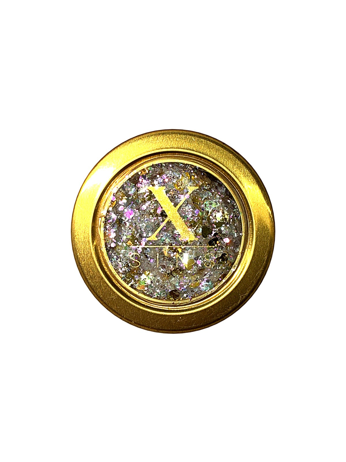 X-Sins Body Glitter Gel Snow Heart, potje zilverglitter met gouden hartjes